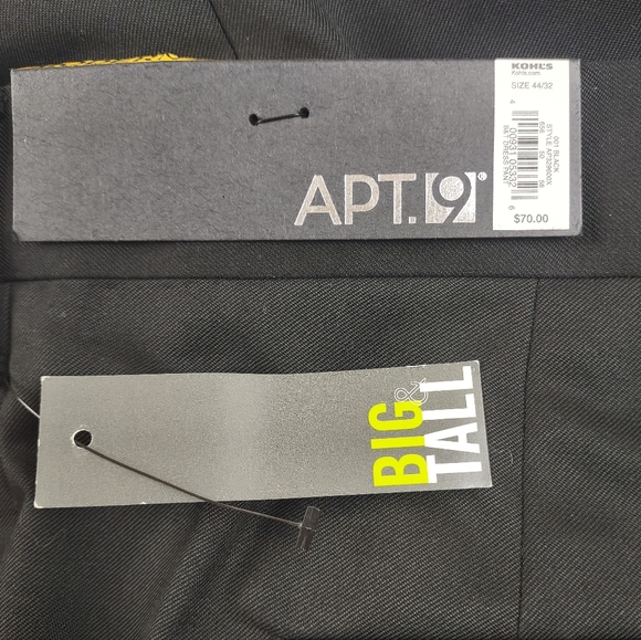 APT. 9 NWT Dress Pants Big Tall Modern Fit Straight Leg 32" Inseam Black $70 - Picture 7 of 10